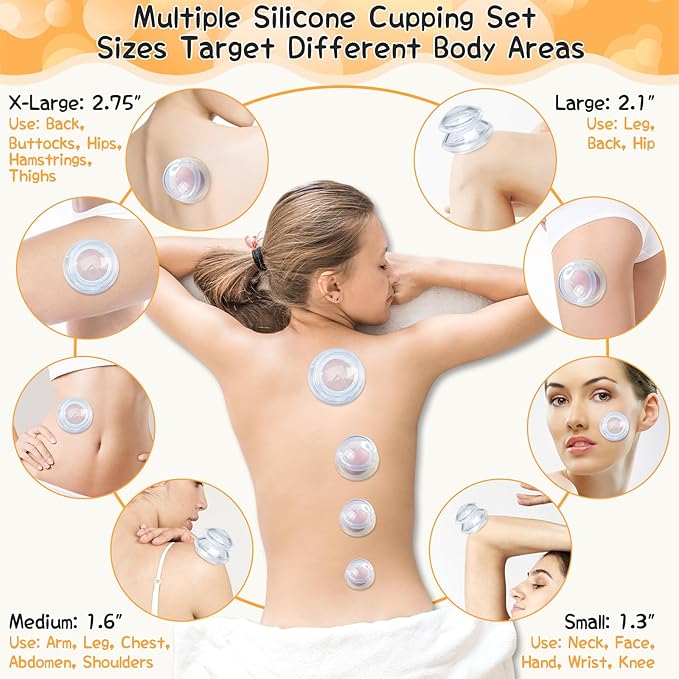 16 Pcs Silicone Cupping Therapy Sets 4 Sizes Professional Massage Cupping Cups Chinese Massage Therapy for Studio Household Joint Muscle Nerve Pain Body Sculpt Cup for Cellulite Reduction-HomvellaHome