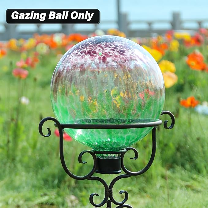 Gazing Ball 10 Inch Glass Reflective Garden Globe Outdoor Gazing Globe Sphere Yard Ornament for Garden Yard Home Outdoor Decoration Gift for Women (Green)-HomvellaHome