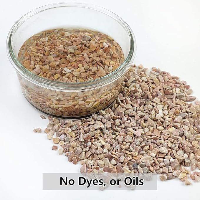 10LB Succulent and Cactus Gravel Pebbles, 1/5 Inch Natural Decorative Polished Stones, River Rocks for Plants, Vases, Aquariums, Terrarium and Outdoor Gardening,Peach-HomvellaHome