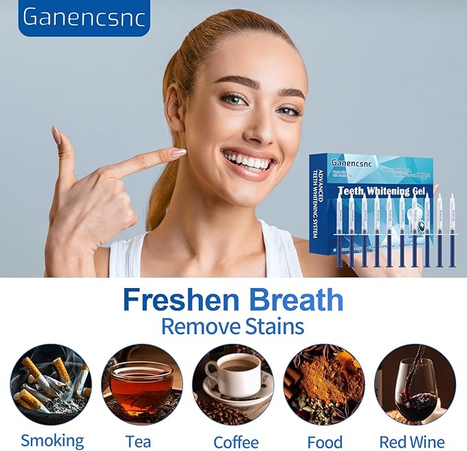 10-Pack Teeth Whitening Gel Refills - Gentle 35% Carbamide Peroxide Formula - Compatible with Teeth whitening Kit,No Sensitive Teeth Whitener-HomvellaHome