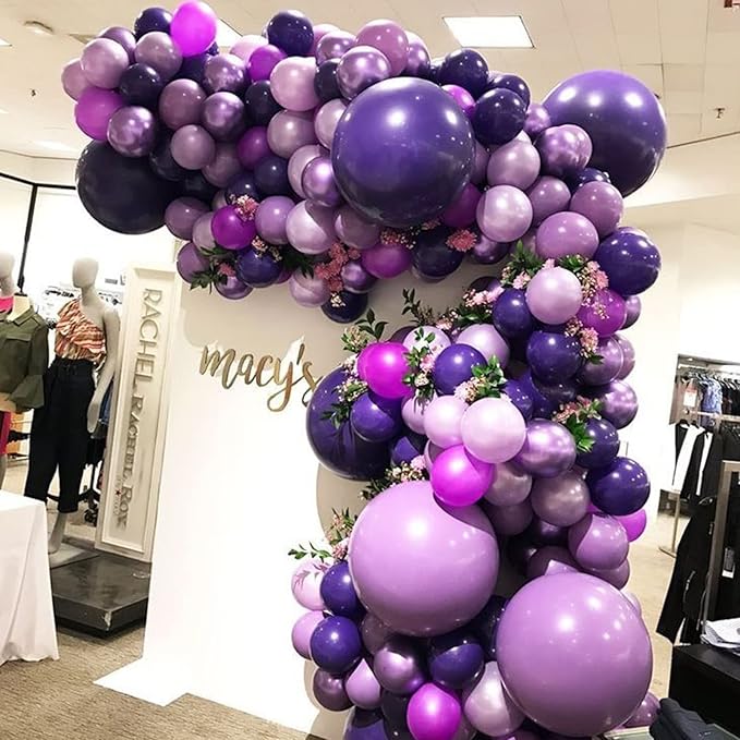 130pcs Purple Balloons Different Sizes 18" 12" 10" 5" Party Latex Balloons for Birthday Baby Shower Halloween Wedding Valentine's Day Party Bachelorette Decorations-HomvellaHome