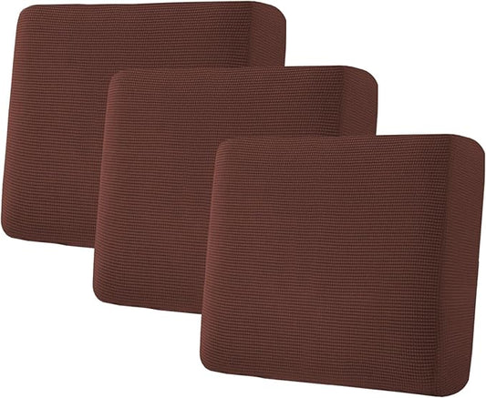 H.VERSAILTEX Super Stretch Individual Seat Cushion Covers Sofa Covers Couch Covers Slipcover Sets Thick Jacquard Textured Twill Fabric (3 Piece XL Sofa Cushion Covers, Burnt Brick)-HomvellaHome