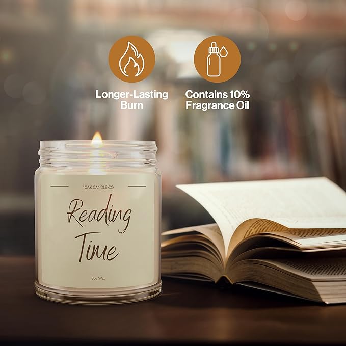 1OAK Vanilla Soy Candles - Reading Candle - Gifts for Readers - Cool Gifts for Book Lovers Women - Book Themed-HomvellaHome