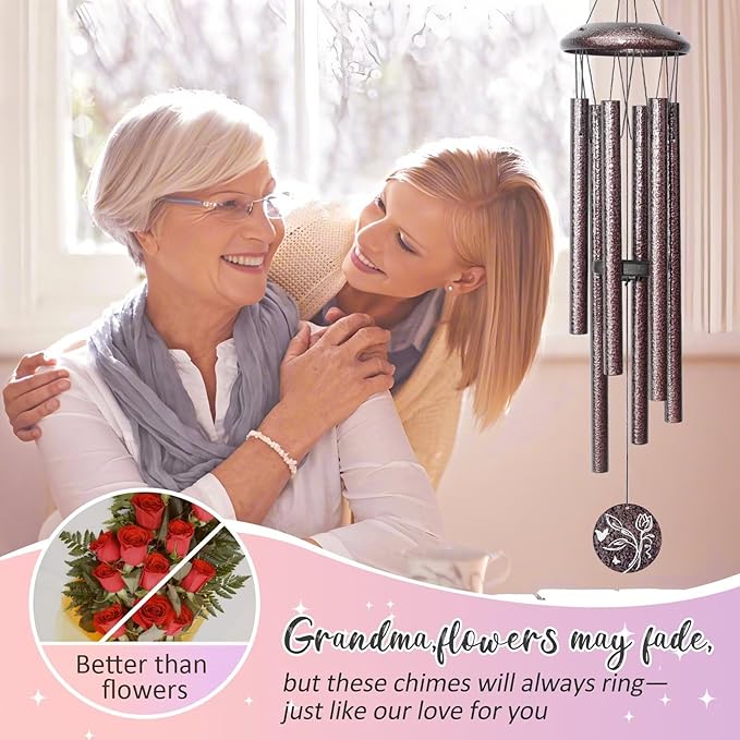 Gifts for Grandma, 25''Wind Chimes, Grandma Birthday Gifts for Grandmother from Granddaughter Grandson Grandkids, Mothers Day, Thanksgiving, Christmas Day Gift Ideas for Love Rreminder-HomvellaHome