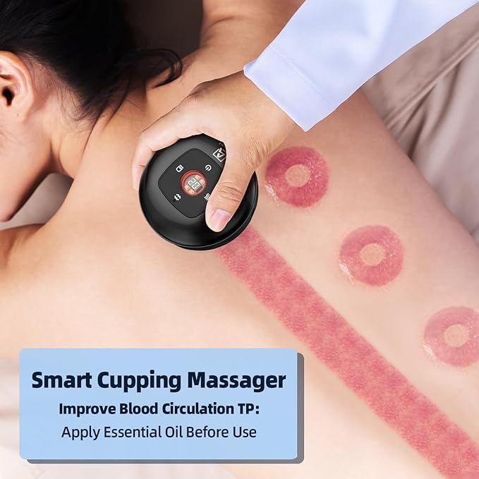 2 Electric Cupping Therapy Set, 5-in-1 Smart Cupping kit with Red Light Therapy, Gua Sha Massage Tool, Relieves Neck Shoulder Back Aches Muscle Soreness, Improves Blood Circulation-HomvellaHome