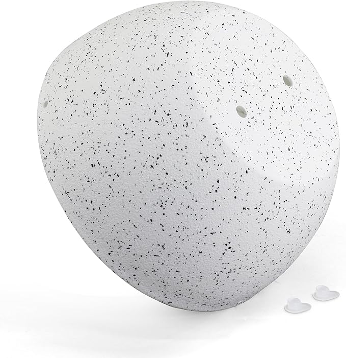 12 inch Large Hanging Planters for Indoor Outdoor Plants, 2 Pack Hanging Flower Pots with Drainage Holes and Chain for Garden Porch, Plastic Hanging Baskets for House Plants, Speckled White-HomvellaHome