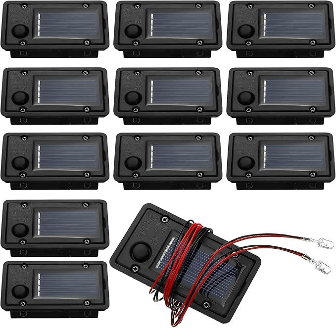 12 Pcs Solar Lantern Light Replacement Tops Parts for Outdoor Waterproof LED Panel Battery Box Replacement Solar Light Parts for Outdoor DIY Lanterns Garden Patio Decor-HomvellaHome