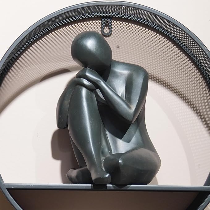 Guichifun Thinker Statue Resin Abstract Sculpture - Collectible Woman Figurine Art Home Office Bookshelf Decorative Objects Desktop Black Decor for Men&Women 5.25 X 6.25 X 8.5 Inch-HomvellaHome