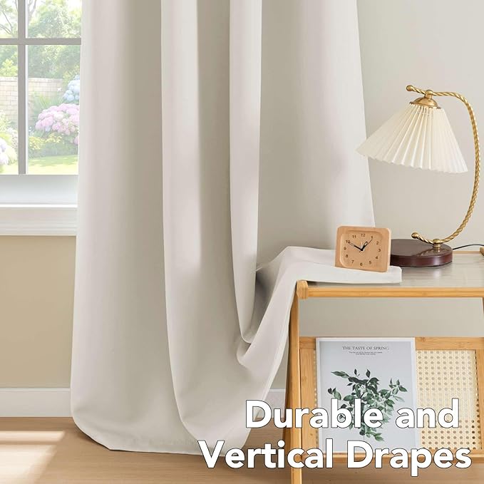 H.VERSAILTEX Blackout Curtains 84 inches Long for Living Room Thermal Insulated Room Darkening Window Treatment Panels Drapes Light Reducing Curtains for Bedroom, 2 Panels, 52" W x 84" L, Fog-HomvellaHome