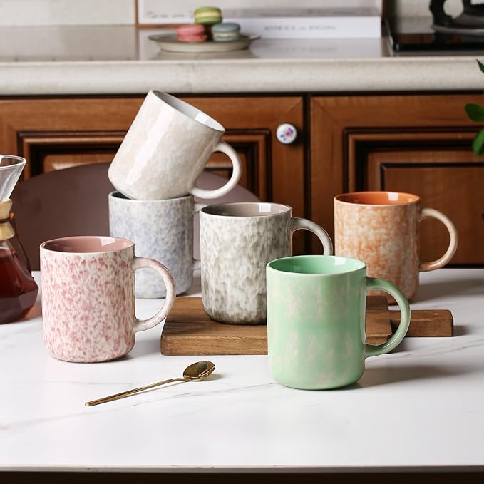 17 OZ Coffee Mugs Set of 6, Modern Mugs Set with handle for Tea/Latte/Cappuccino/Milk/Cocoa.-HomvellaHome