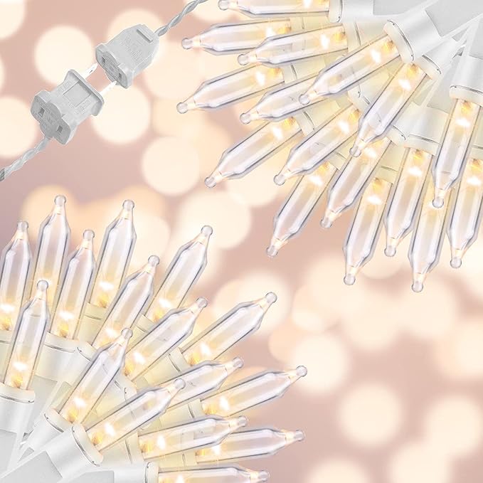 150LIGHTS WARM WHITE Extra-Bright With End Connectors Christmas Decorative Lights 9.72m UL Certified Mini String Light Set Waterproof for Home Garden Holiday Christmas Tree Party Patio Wedding-HomvellaHome