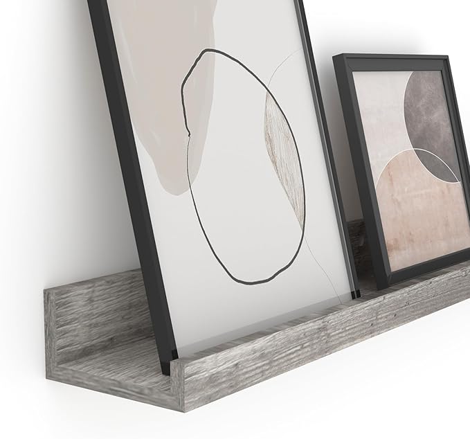 Giftgarden 36 Inch Grey Floating Shelves for Wall Mount, Gray Wood Wall Shelf Ledge for Bathroom Bedroom Living Room Kitchen Storage, Set of 3 Different Sizes-HomvellaHome