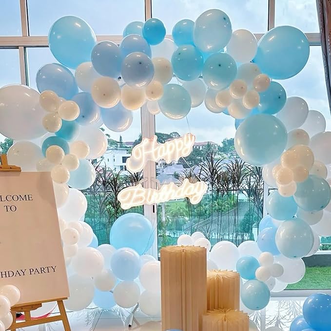 130pcs Pale Aqua Balloons Different Sizes 18" 12" 10" 5" Aqua Blue Latex Balloon Garland Arch Kit for Birthday Baby Shower Graduation Wedding Gender Reveal Anniversary Party Decorations-HomvellaHome