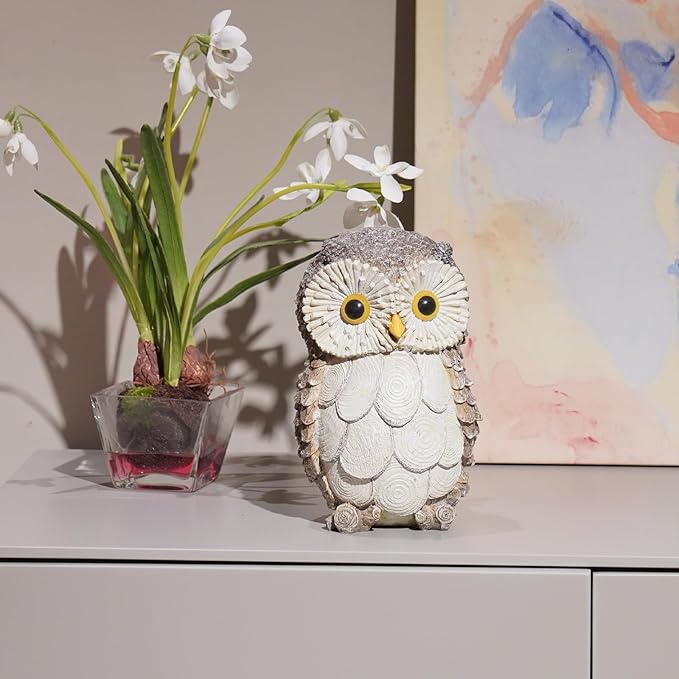 Guichifun Owl Statue Home Decor Accents - Cute Owl Figurines for Shelf Bookshelf TV Stand Décor Bedroom Office Decorations Ideal Gift for Owl Lovers 5 x 5 x 8 Inch-HomvellaHome