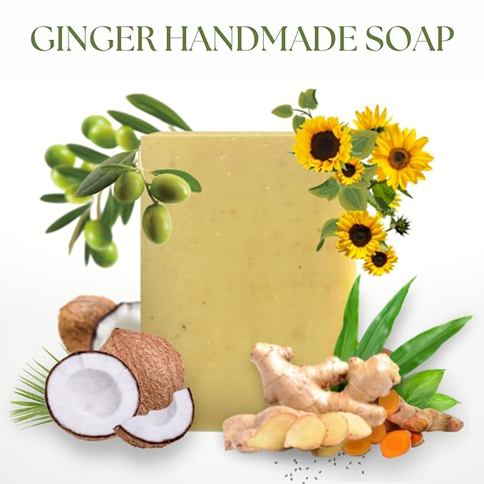 Ginger Soap Lymphatic Drainage Pack 6 - Anti-Cellulite Skin Tightening - Natural Ingredients Detox Soaps for Deep Clean Shower, Detoxification, Rejuvenating-HomvellaHome