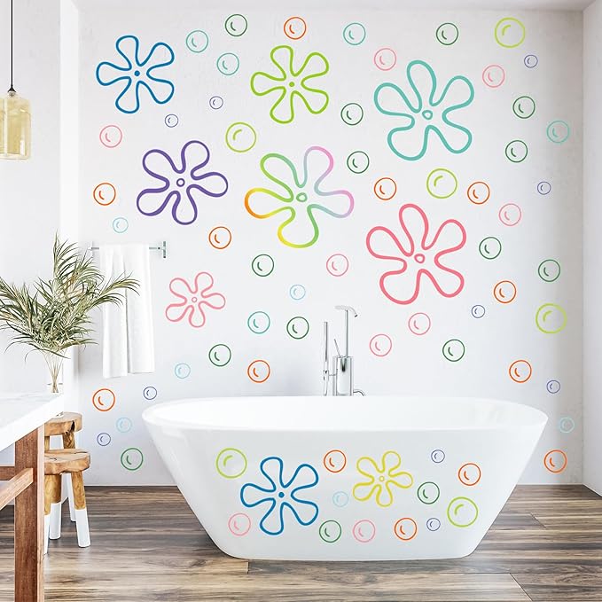 187PCS Flower Bubbles Wall Decals Under The Sea Birthday Party Decorations Ocean Wall Stickers Wall Decor for Bathroom Nursery Bedroom Home Classroom Car-HomvellaHome