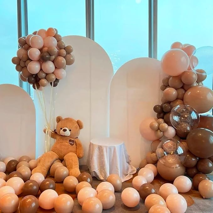 130pcs Coffee Brown Balloons Different Sizes 18" 12" 10" 5" Tan Latex Balloon Garland Arch Kit for Birthday Baby Shower Graduation Wedding Gender Reveal Anniversary Party Decorations-HomvellaHome