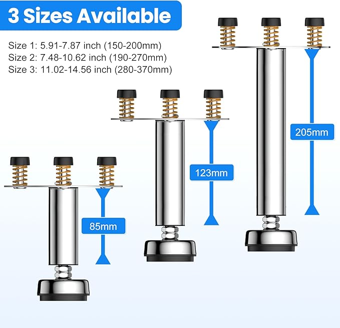 Garbage Disposal Support, Adjustable Spring Shock Absorber Bracket (5.91-7.87 inches), Holds Up tp 440lbs, Stainless Steel Noise Reduction Installation Kit-HomvellaHome