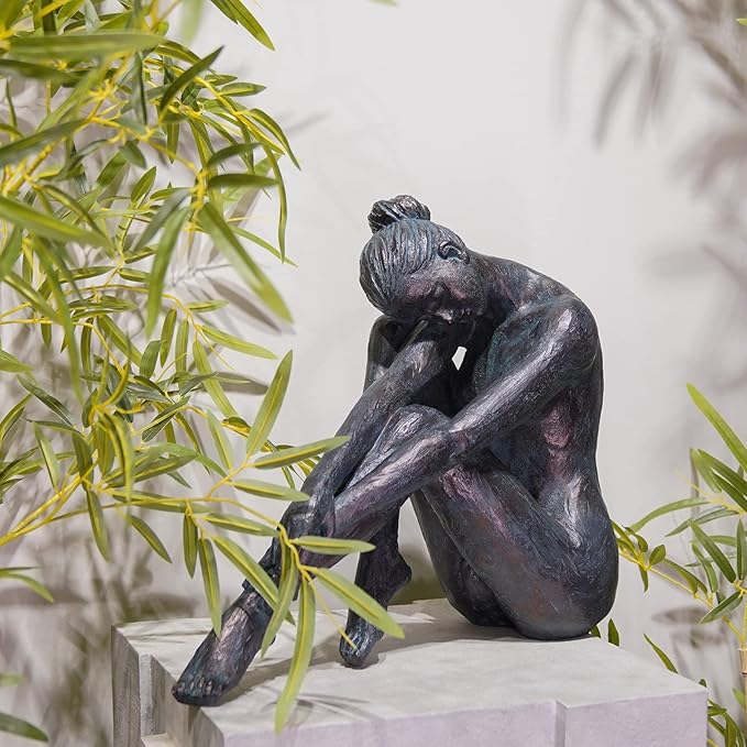 Guichifun Yoga Dancer Statue Home Decoration - Resin Bronze Sculpture Modern Creative Home Garden Statue Handicrafts Art Ware Home Décor Office Room or Outdoor Garden Gifts 16.3 x 7.15 x 13.9 Inch-HomvellaHome