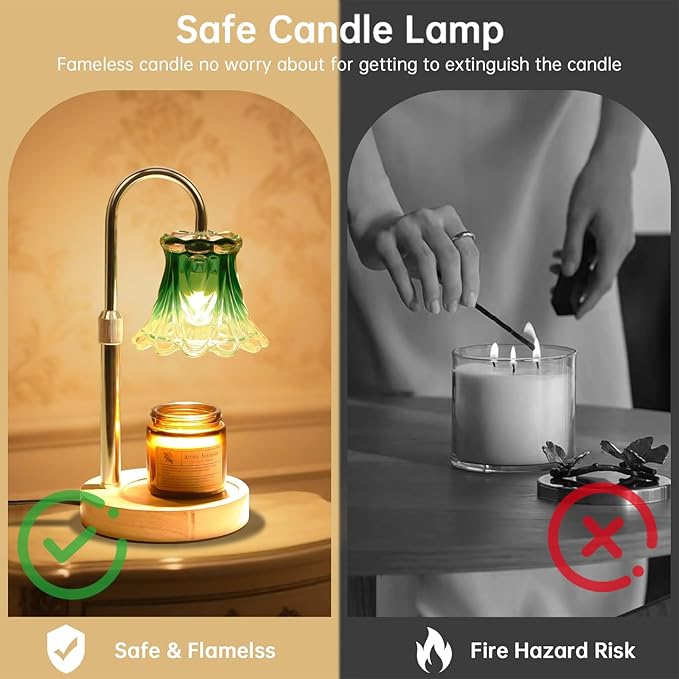 GEEZO Fragrance Candle Warmer Lamp，Electric Candle Warmer with Timer & Dimmer，Mom Christmas Birthday Gifts for Women, House Warming Gifts New Home Bedroom Decor-HomvellaHome