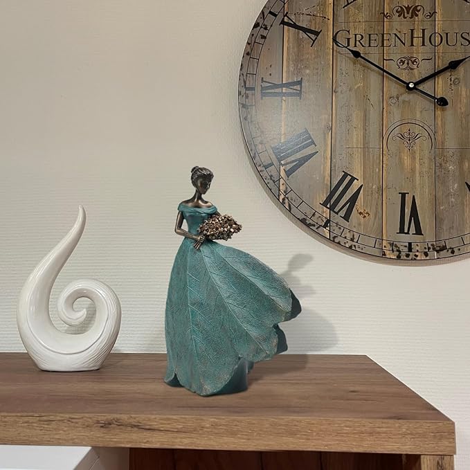 Guichifun Fairy Statue Collection Home Decoration - Leaf Angel Girls Resin Modern Table Decor for Living Room Office Sculpture Decor for Women Indoor Rustic Figurines Gift 5 x 3 x 7.5 Inch-HomvellaHome