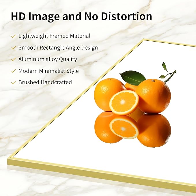 Gold Bathroom Mirror for Wall, 30x36 Inch Rectangle with Metal Frame, Modern Vanity for Bathroom Living Room, Entryway Hangs Horizontal or Vertical-HomvellaHome