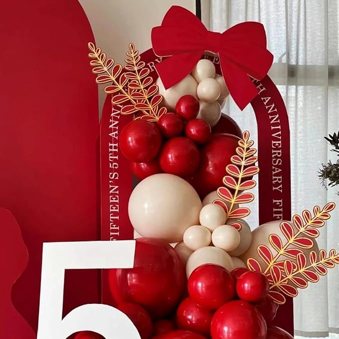 130pcs Ruby Red Balloons Different Sizes 18" 12" 10" 5" Dark Red Latex Balloon Garland Arch Kit for Birthday Baby Shower Graduation Wedding Valentine's Day Christmas Party Decorations-HomvellaHome