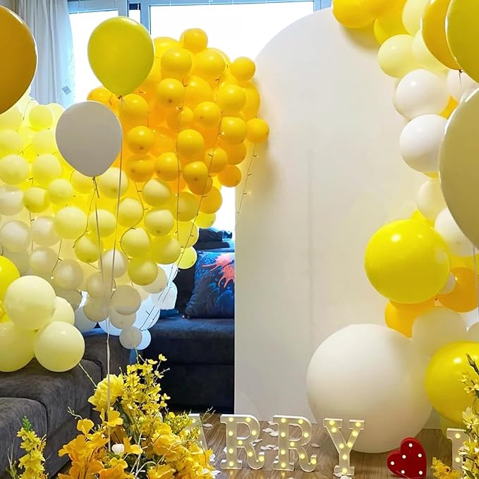 130pcs Pastel Yellow Balloons Different Sizes 18" 12" 10" 5" Light Yellow Latex Balloon Garland Arch Kit for Birthday Baby Shower Graduation Wedding Gender Reveal Party Decorations-HomvellaHome