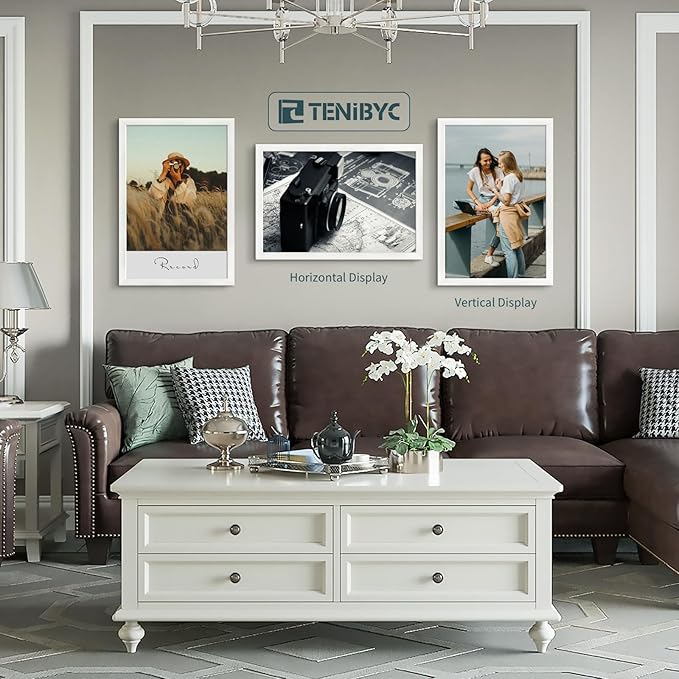 16x24 Poster Frame 3 Pack - White, Textured Solid Wood Picture Frame, Wall Gallery Photo Frame-HomvellaHome