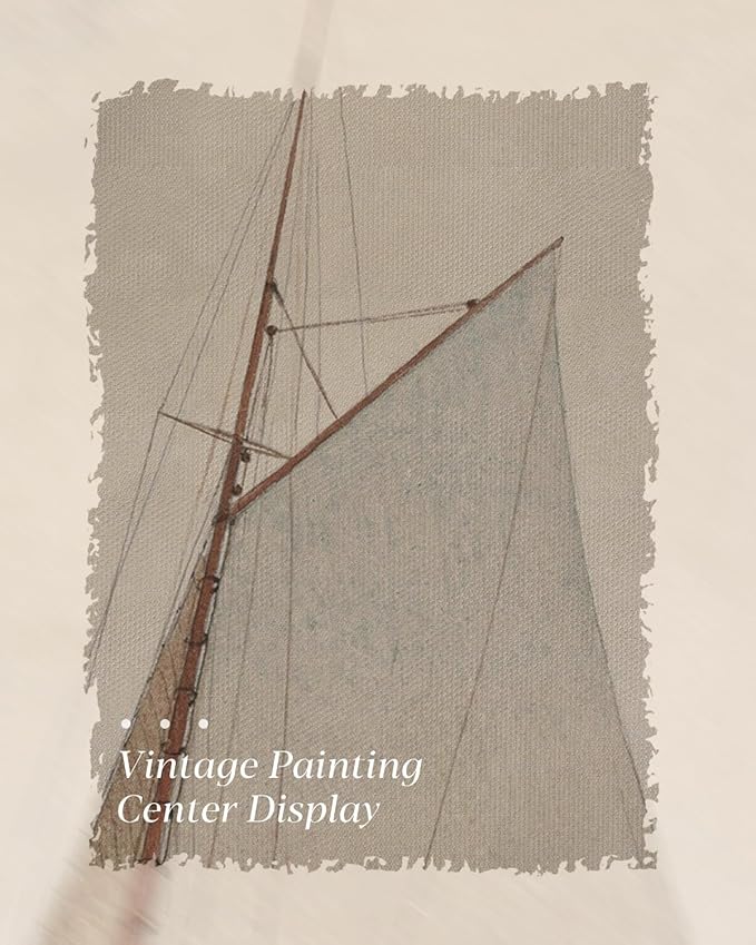 Gold Framed Vintage Wall Art for Living Room, Seaview Painting Prints Shelf Decor for Kitchen, Aesthetic Bedroom Wall Art, Christmas Gifts for Friends or Family (White Sailboat - 8"x10")-HomvellaHome