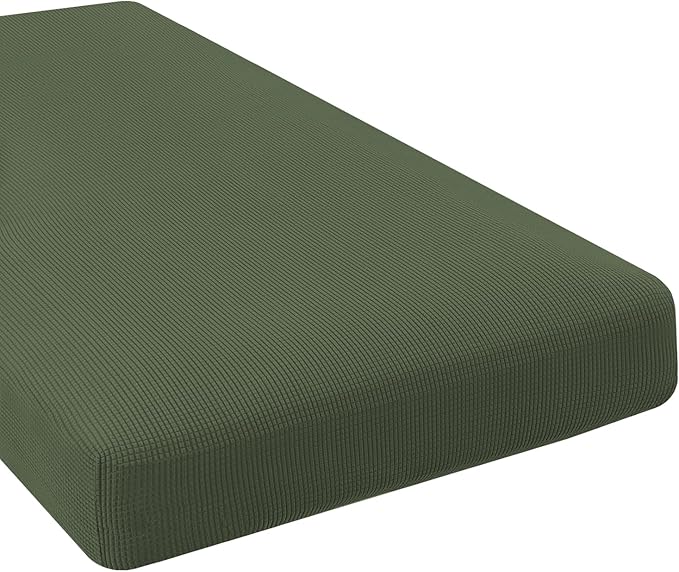 H.VERSAILTEX Super Stretch Individual Chaise Cover Sectional Couch Covers for L Shaped Sofa Both Left/Right Featuring Thick Jacquard Textured Twill Fabric (1 Piece Chaise Cover, Bronze Green)-HomvellaHome