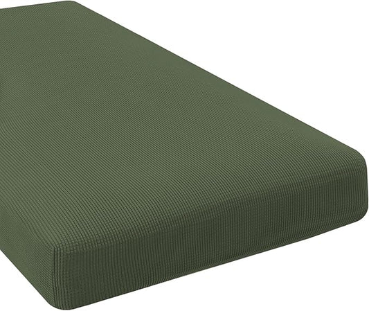 H.VERSAILTEX Super Stretch Individual Chaise Cover Sectional Couch Covers for L Shaped Sofa Both Left/Right Featuring Thick Jacquard Textured Twill Fabric (1 Piece Chaise Cover, Bronze Green)-HomvellaHome