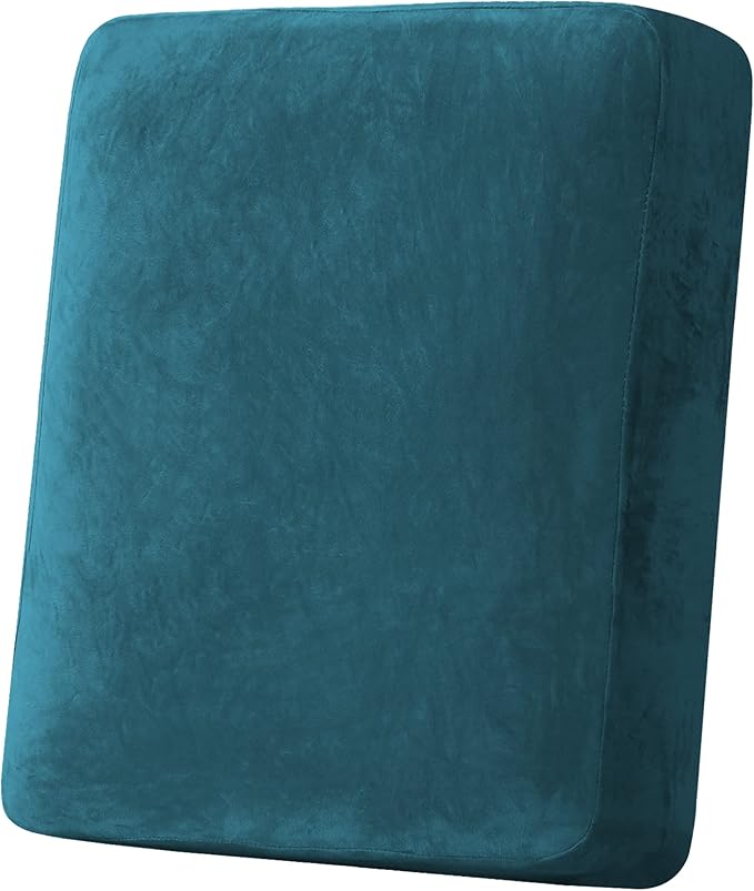 H.VERSAILTEX Velvet Stretch Couch Cushion Cover Plush Cushion Slipcover for Chair Cushion Furniture Protector Seat Cushion Sofa Cover (1 Piece Armchair Cushion Covers, Deep Teal)-HomvellaHome