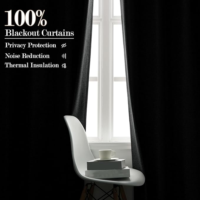 100" W x 96" L Faux Linen Room Divider Curtains, Full Blackout Pinch Pleated Drapes for Traverse Rod, Bedroom Divider Privacy Drapery with Hooks for Ceiling Track, 1 Panel, Mid Grey-HomvellaHome