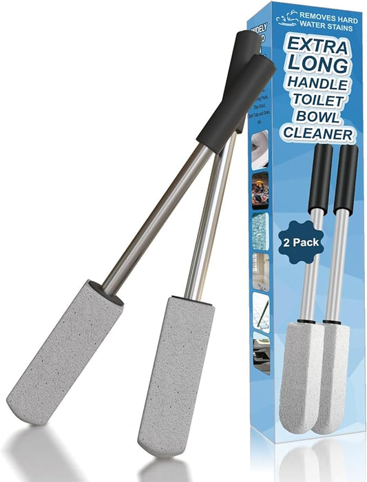 2 Pack Pumice Stone for Toilet Cleaning,16.14In Extra Long Handle Toilet Pumice Stone Toilet Bowl Cleaner Brush Toilet Scrubber for Toilets Bathtubs Grills Sinks-HomvellaHome