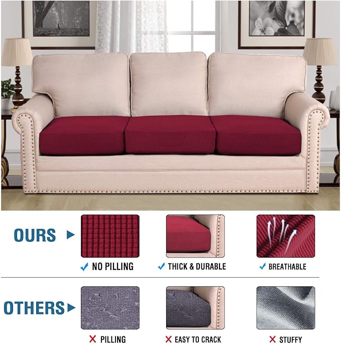 H.VERSAILTEX Super Stretch Stylish Cushions Covers/Furniture Cover Spandex Jacquard Small Checked Pattern Super Soft Slipcover Washable Individual-HomvellaHome