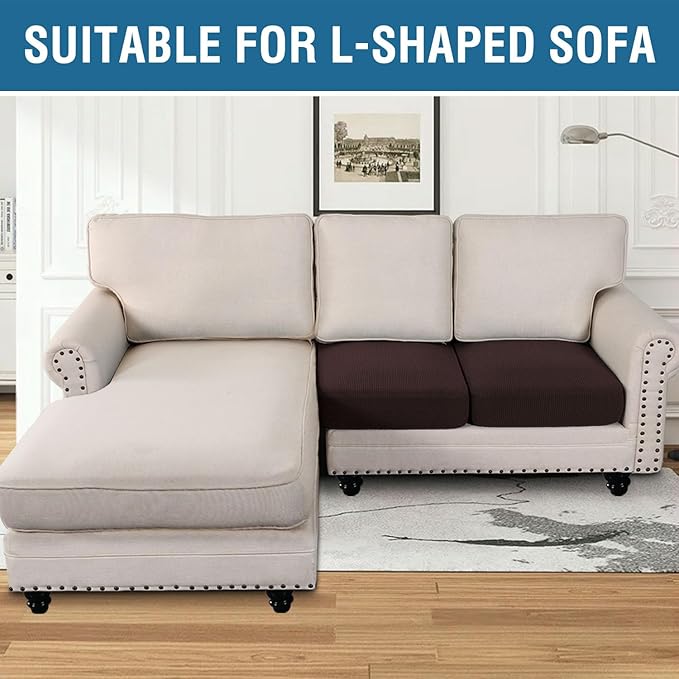 H.VERSAILTEX Super Stretch Stylish Cushions Covers/Furniture Cover Spandex Jacquard Small Checked Pattern Super Soft Slipcover Washable Individual-HomvellaHome