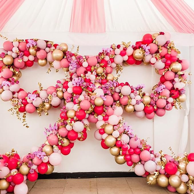 130pcs Hot Pink Balloons Different Sizes 18" 12" 10" 5" Dark Pink Balloons for Birthday Graduation Baby Shower Wedding Anniversary Princess Theme Party Valentine's Day Decorations-HomvellaHome