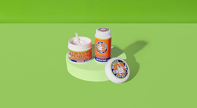 Gran's Remedy Scented Foot Powder - Effective Odor Eliminator & Moisture Absorbing Shoe Deodorizer for Shoes and Feet - Travel Size Freshness - Citrus-HomvellaHome