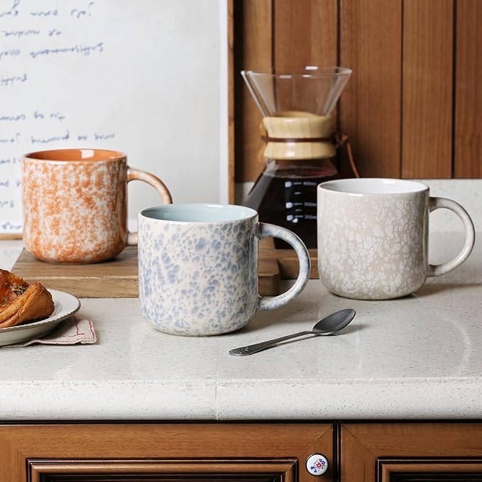 12 OZ Coffee Mugs Set of 6, Modern Coffee Mugs Set with handle for Tea/Latte/Cappuccino/Milk/Cocoa.-HomvellaHome