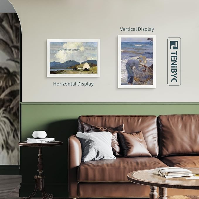 13x19 Picture Frame 3 pk, Textured White Solid Wood Poster Frame, HD Tempered Glass, Wall Gallery Frame-HomvellaHome