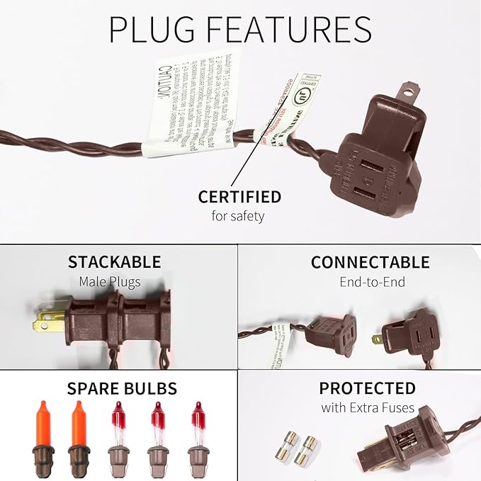 150LIGHTS Orange Extra-Bright with End Connectors Halloween Decorative Lights 9.72m UL Certified Mini String Light Set Waterproof for Halloween Home Garden Christmas Tree Party Patio Wedding-HomvellaHome