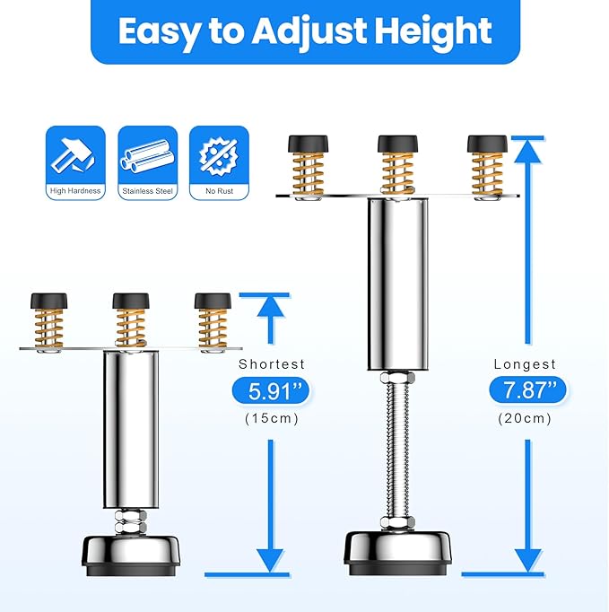 Garbage Disposal Support, Adjustable Spring Shock Absorber Bracket (5.91-7.87 inches), Holds Up tp 440lbs, Stainless Steel Noise Reduction Installation Kit-HomvellaHome