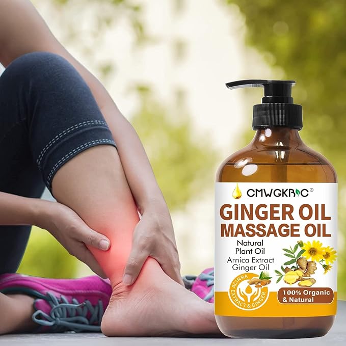 Ginger Oil,Ginger Massage Oil for Lymphatic Drainage,Natural Body Oil for Skin,Arnica Oil,Sore Muslce Massage Oil,Spa Ginger Oil-Warming and Relaxing for Mothers Day Gifts&Fathers Day Gift-HomvellaHome