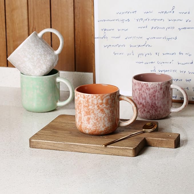 12 OZ Coffee Mugs Set of 6, Modern Coffee Mugs Set with handle for Tea/Latte/Cappuccino/Milk/Cocoa.-HomvellaHome