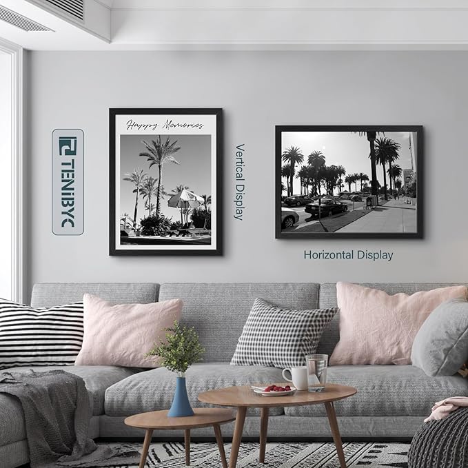 18x24 Poster Frame 3 Pack - Black Woodgrain, Solid Wood Gallery Picture Frame - Wall Hanging-HomvellaHome