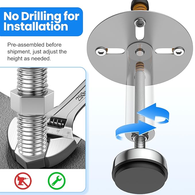 Garbage Disposal Support, Adjustable Spring Shock Absorber Bracket (7.48-10.62 inch (19-27cm)), Holds Up tp 440lbs, Stainless Steel Noise Reduction Installation Kit-HomvellaHome