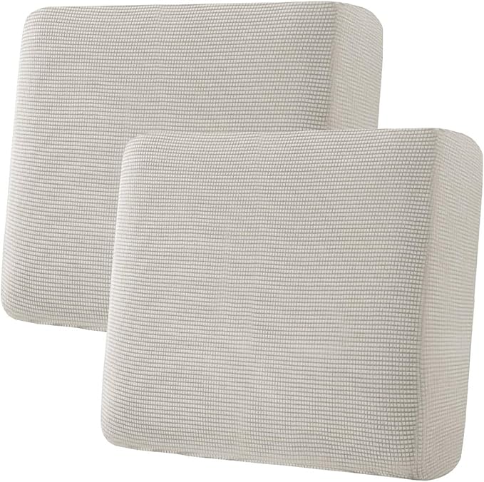H.VERSAILTEX Super Stretch Individual Seat, Sofa Covers Couch , cushion covers Slipcover Sets Thick Jacquard Textured Twill Fabric (2 Piece Large Sofa cushion covers, Island Fossi)-HomvellaHome