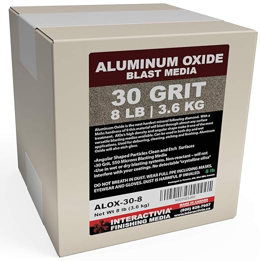 #30 Aluminum Oxide - 8 LBS - Coarse Sand Blasting Abrasive Media for Blasting Cabinet and Blasting Guns.