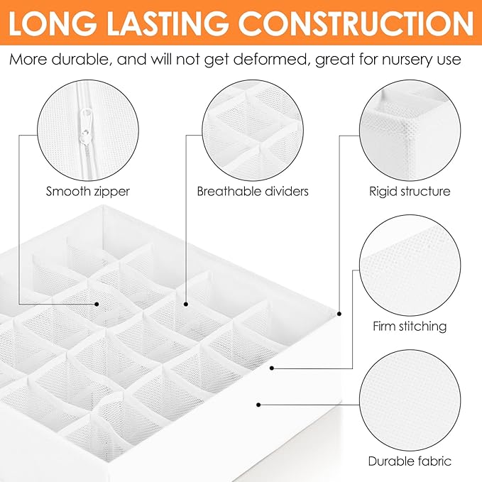 12 Pack Drawer Organizers for Clothing, 116 Large Compartments Fabric Dresser Closet Organizers and Storage Bins for Baby Clothing, Women Men Underwear Socks, Bra, Ties, College Dorm Room Essentials-HomvellaHome